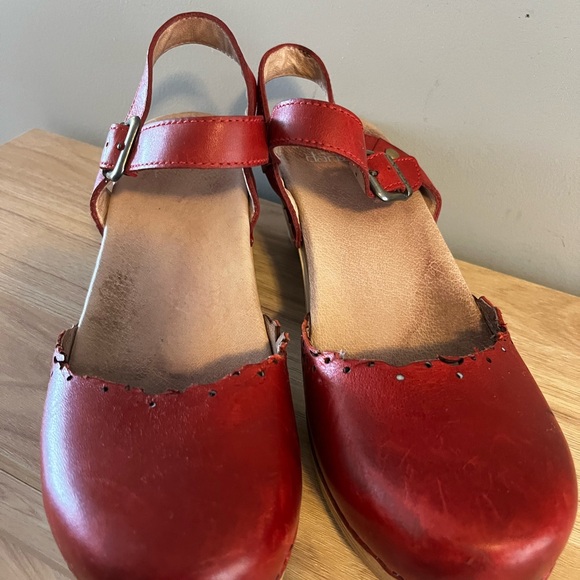 Dansko Red Leather Marta Women's Clog Mary Jane Sandals with Buckle EU 40 US 9 - Picture 9 of 10